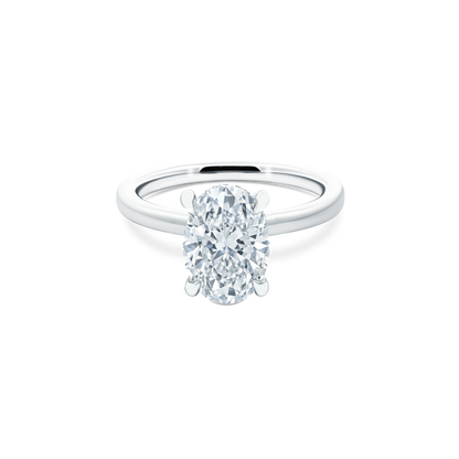 Oval Cut Lab Grown Diamond Solitaire Engagement Ring with 2.00ct center diamond
