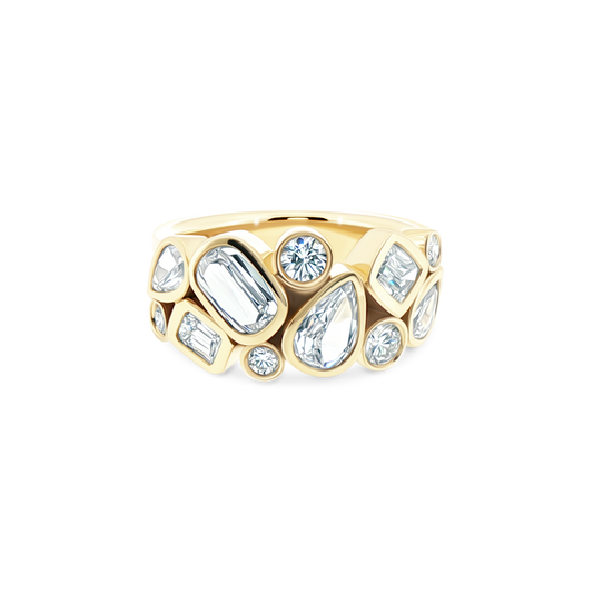 18k yellow gold mixed cut diamond ring 130-2089
