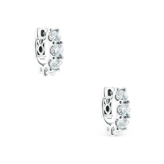 150-6629 2.02ct 18k White Gold Diamond Huggie Hoops