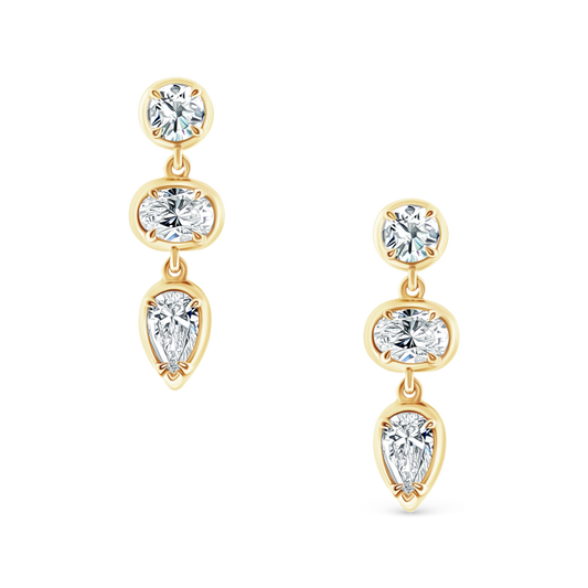 2.12ct 18k Yellow Gold Diamond Drop Earrings — photo 1 of 1
