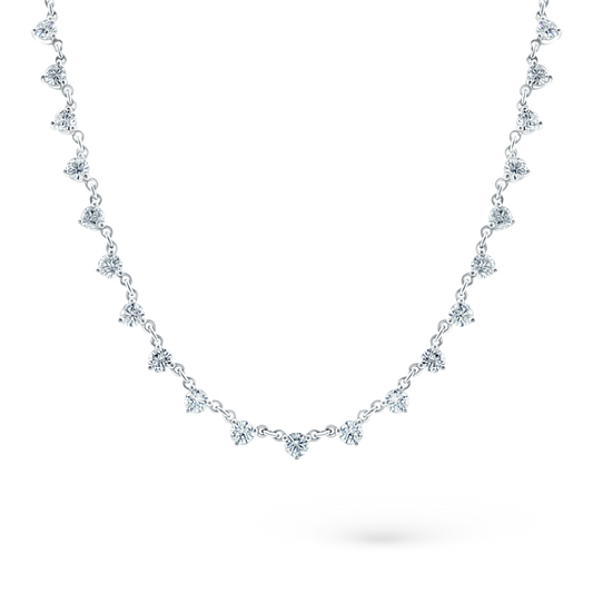 14k white gold diamond riviera necklace 165-1696