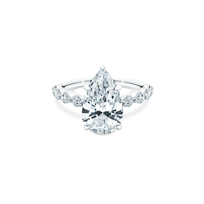Martin Flyer Pear Diamond Shared Prong Engagement Ring — photo 1 of 3