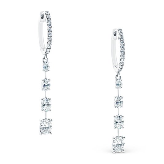2.42ct 18k White Gold Diamond Drop Earrings — photo 1 of 1