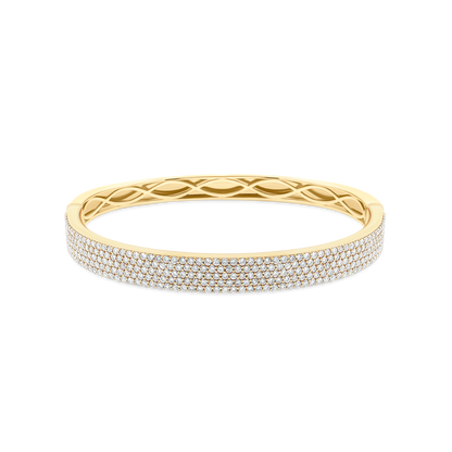 170-4218 2.50ct 18k Yellow Gold Pavé Diamond Bangle