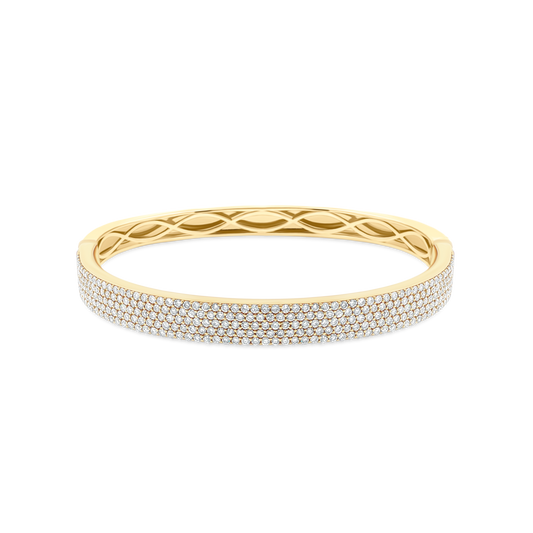 170-4218 2.50ct 18k Yellow Gold Pavé Diamond Bangle