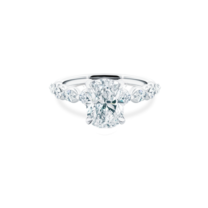 Elongated Cushion Cut Lab Grown Diamond Shared Prong Engagement Ring with 2.50ct center diamond