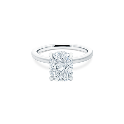 Elongated Cushion Cut Lab Grown Diamond Solitaire Engagement Ring with 2.50ct center diamond