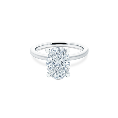 Oval Cut Lab Grown Diamond Solitaire Engagement Ring with 2.50ct center diamond