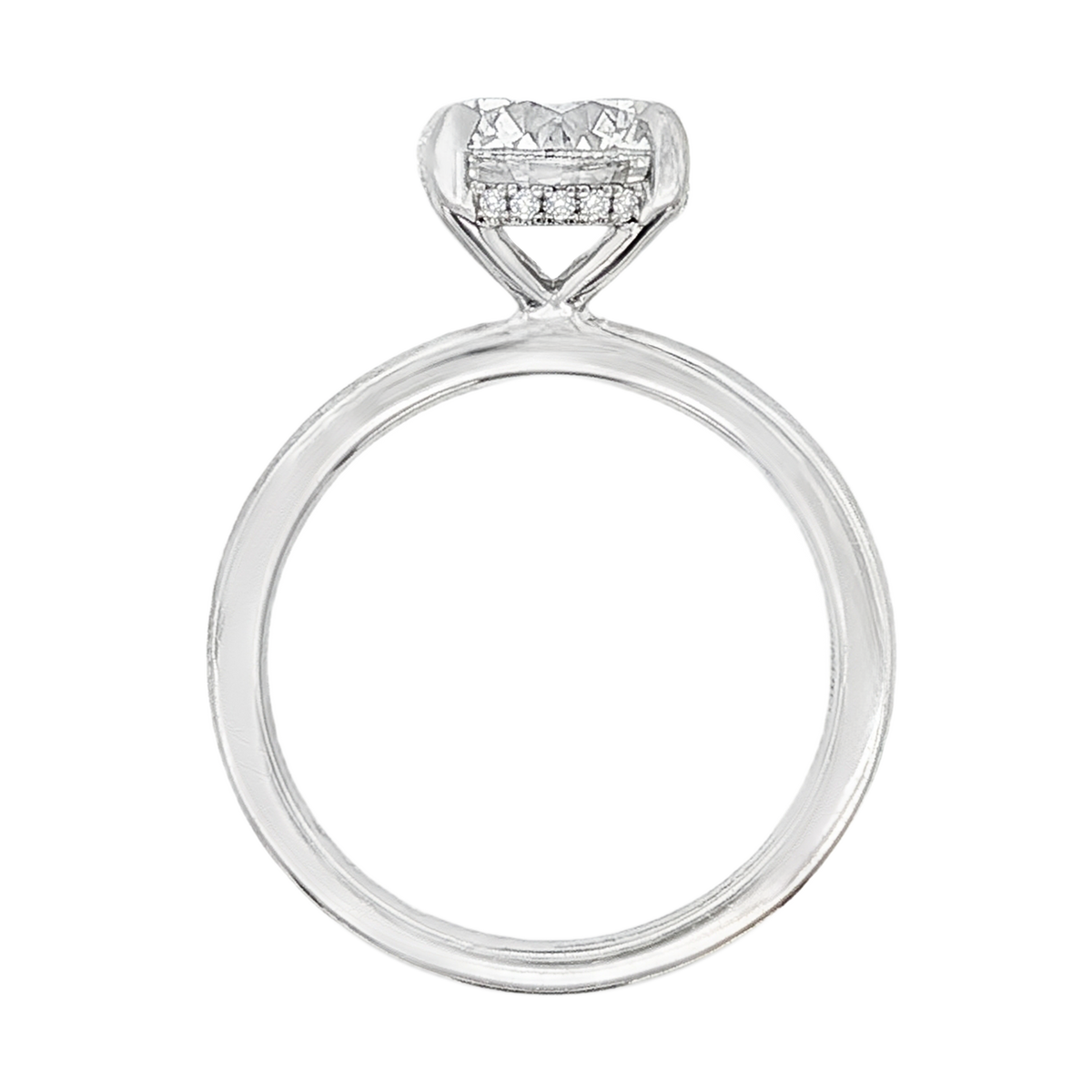 Elongated Cushion Cut Lab Grown Diamond Solitaire Engagement Ring, alternate view