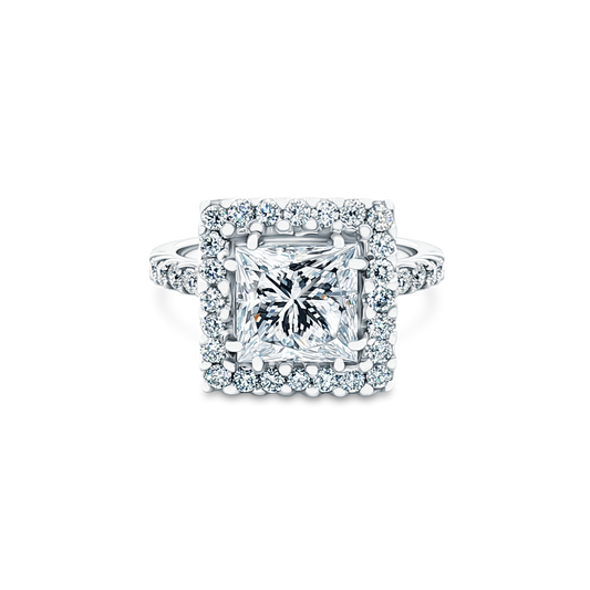 2.54ct Princess Halo Diamond Engagement Ring — photo 1 of 3
