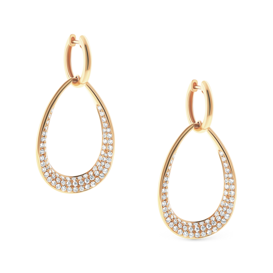 150-6616 2.60ct 18k Yellow Gold Diamond Teardrop Earrings