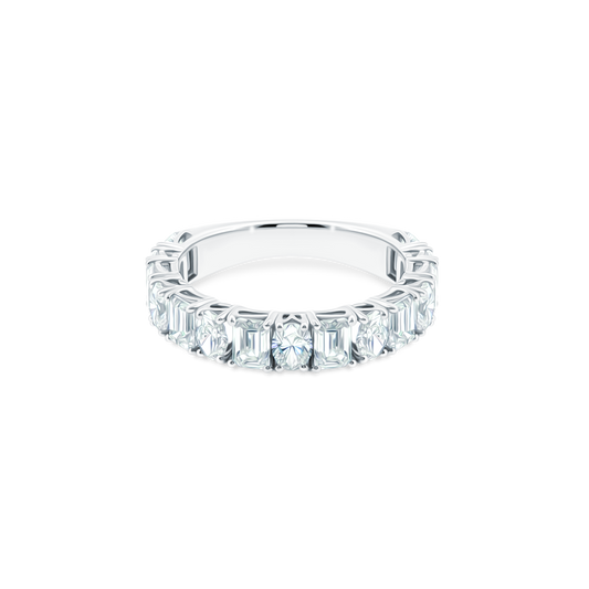 18k white gold mixed shape diamond band 110-9134