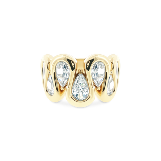 18k yellow gold diamond cluster ring 130-2087