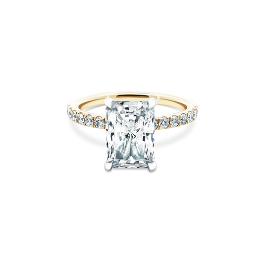 Martin Flyer Emerald Diamond Pave Engagement Ring — photo 1 of 3