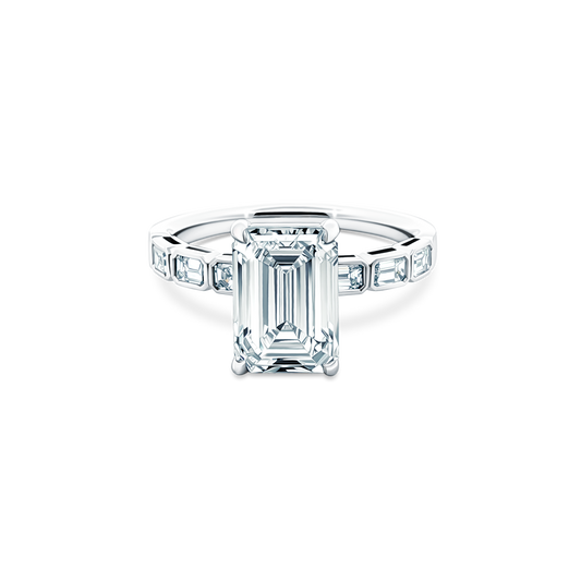 Martin Flyer Emerald Diamond Channel Set Engagement Ring — photo 1 of 3