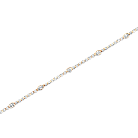 2.90ct 14k Yellow Gold Mixed Shape Diamond Bracelet — photo 1 of 2
