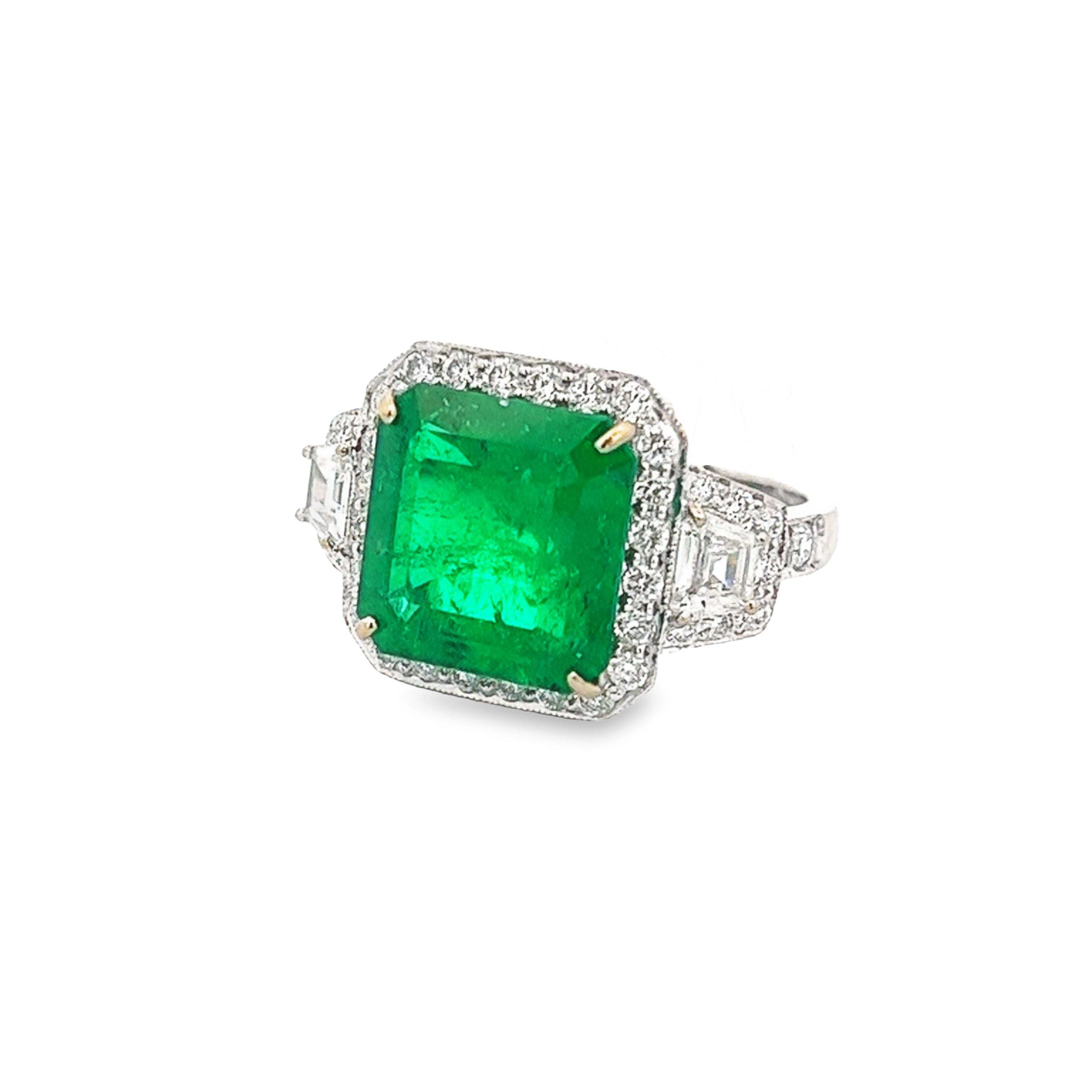 Buy Emerald Cut Emerald Ring, 2 Carats 68 Mm Emerald Cut Engagement Ring, White  Gold Plated Sterling Silver, Green Gemstone Ring, Square Cut Online in  India - Etsy