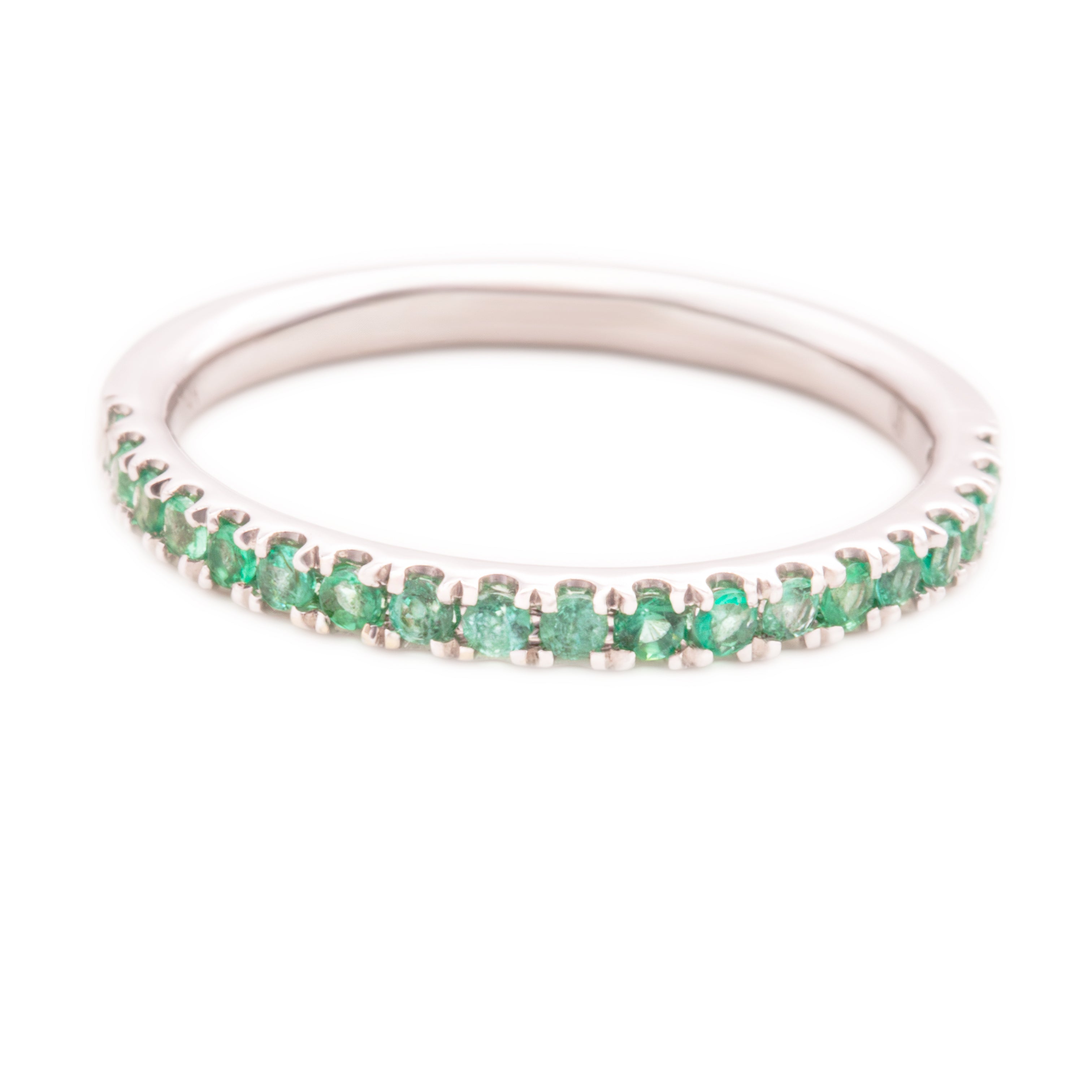 Emerald band white gold on sale