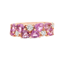 14k Rose Gold Diamond and Pink Sapphire Ring