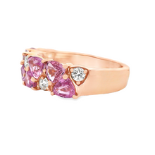 14k Rose Gold Diamond and Pink Sapphire Ring