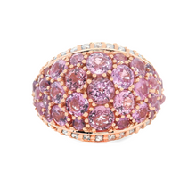 14k Rose Gold Diamond and Pink Sapphire Ring
