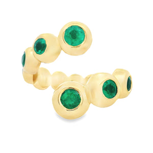 18k Yellow Gold Emerald Bypass Ring