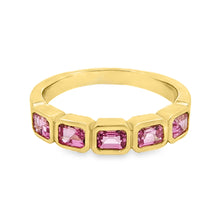 18k Yellow Gold Pink Sapphire Band