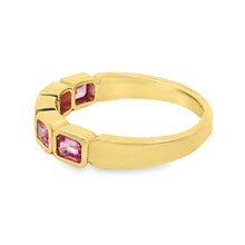 18k Yellow Gold Pink Sapphire Band