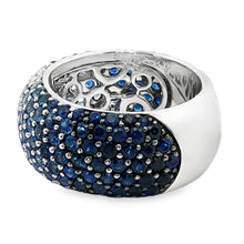 18k White Gold Ombre Sapphire and Diamond Ring