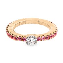 18k Rose Gold Diamond and Sapphire Stretch Eternity Band