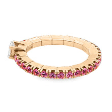 18k Rose Gold Diamond and Sapphire Stretch Eternity Band