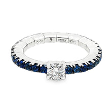 18k White Gold Diamond and Sapphire Stretch Eternity Band