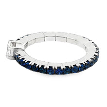 18k White Gold Diamond and Sapphire Stretch Eternity Band