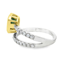18k Yellow & White Gold Diamond and Emerald Ring