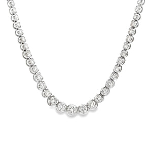 Estate piece: 14k white gold diamond necklace.
Diamonds: Various si...