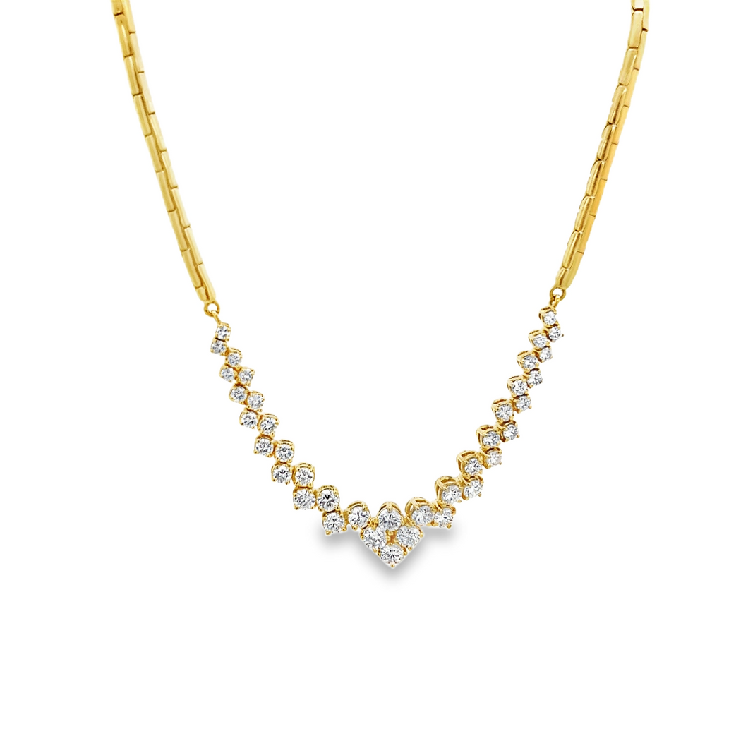 Estate piece: 14k yellow gold diamond necklace. 
Diamonds: 38 round...