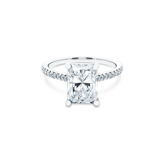 Precision Set Radiant Diamond Pave Engagement Ring — photo 1 of 2