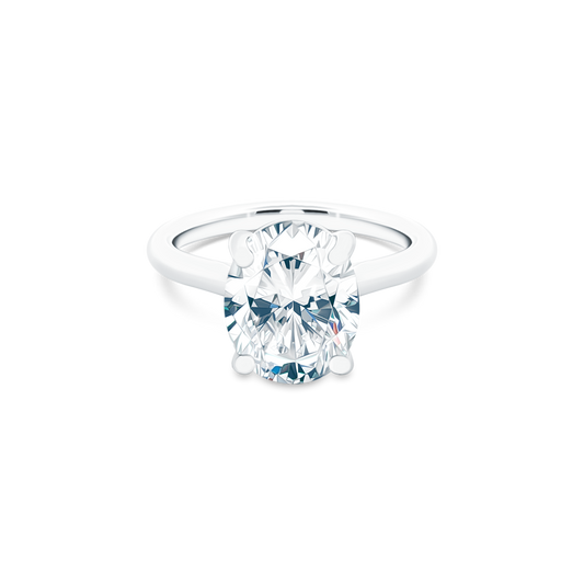Precision Set Oval Solitaire Diamond Engagement Ring — photo 1 of 2