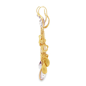 14K Yellow Gold Amethyst Drop Earrings. Earrings measure 3