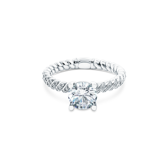 Precision Set Round Diamond Pave Engagement Ring — photo 1 of 3
