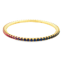Easy to stack and style 18k yellow gold stretch bracelet features m...