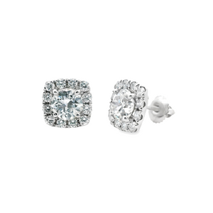 Estate piece: 14k white gold diamond stud earrings
Diamonds: 2 larg...