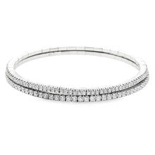 Easy to stack and style 18k white gold diamond stretch bracelet tha...