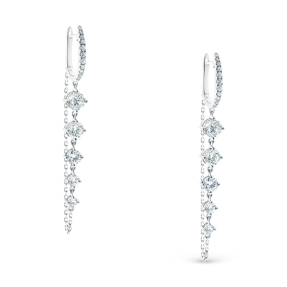 150-6622 3.00ct 18k White Gold Diamond Drop Earrings