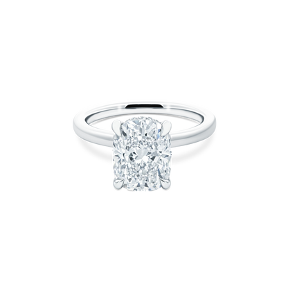 Elongated Cushion Cut Lab Grown Diamond Solitaire Engagement Ring with 3.00ct center diamond