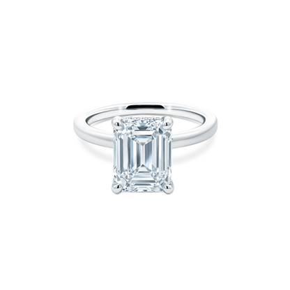 Emerald Cut Lab Grown Diamond Solitaire Engagement Ring with 3.00ct center diamond