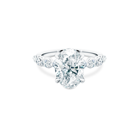 Martin Flyer Oval Diamond Shared Prong Engagement Ring — photo 1 of 3