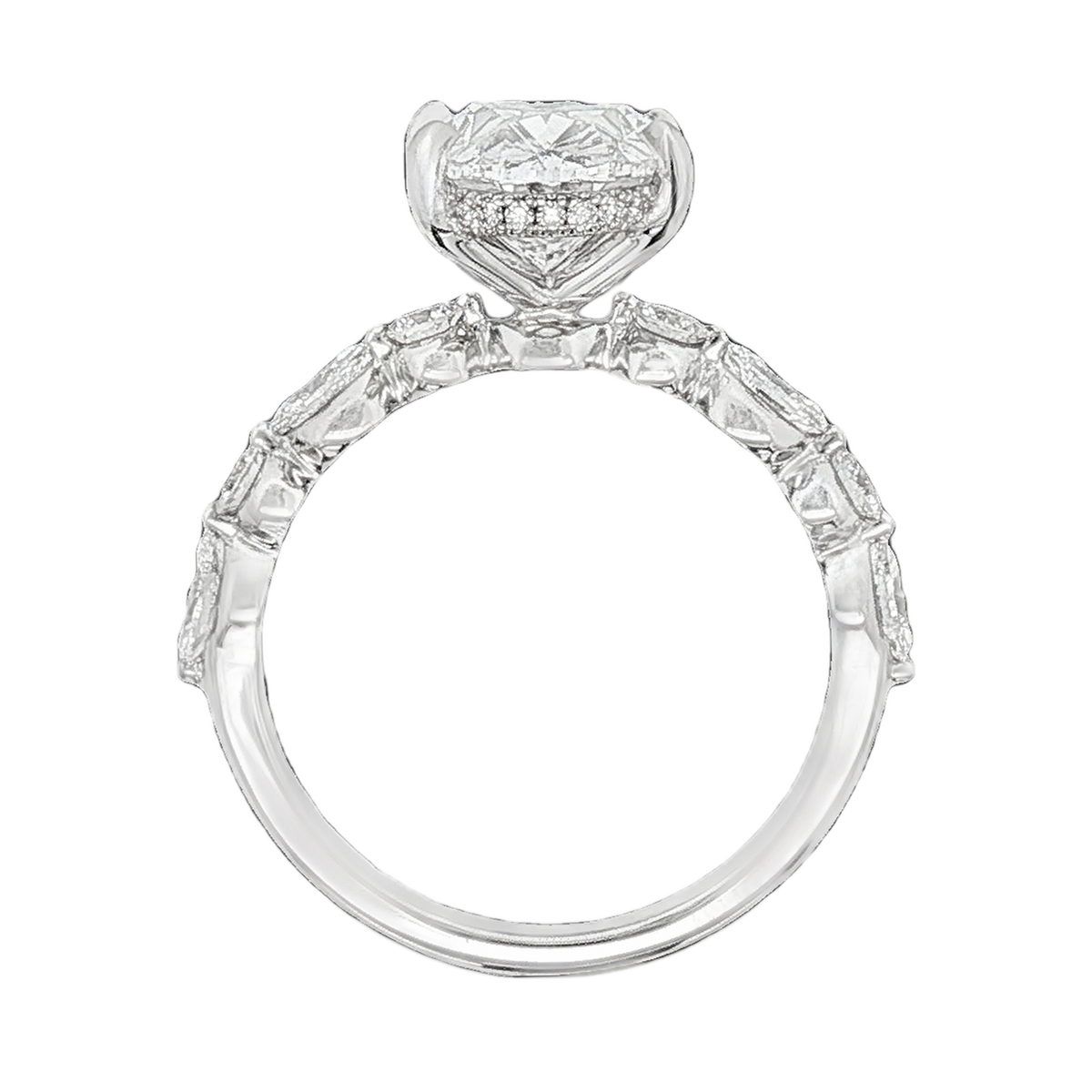 Lab Grown Diamond Shared Prong Engagement Ring, alternate view