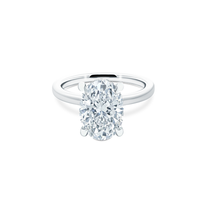 Oval Cut Lab Grown Diamond Solitaire Engagement Ring with 3.00ct center diamond