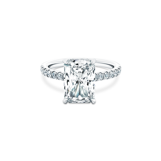 Martin Flyer Emerald Diamond Pave Engagement Ring — photo 1 of 3